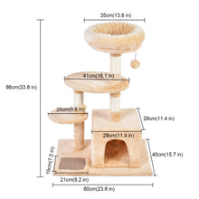 Load image into Gallery viewer, Multi-Level Kitten Cat Tree With Sisal Scratching Posts and Condo
