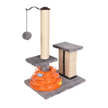 Load image into Gallery viewer, Multifunctional Sisal Scratcher Tree with Cat Tracks Toy Balls
